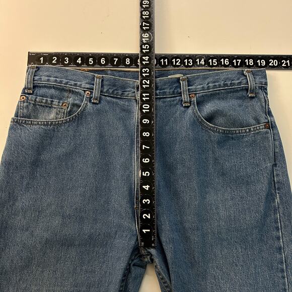 Vintage Levis 505 Jeans Mens 38x32 Dark Wash Regular Fit Straight Leg Workwear - Picture 6 of 10